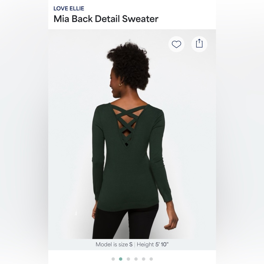 Love Ellie Mia green back detail sweater
